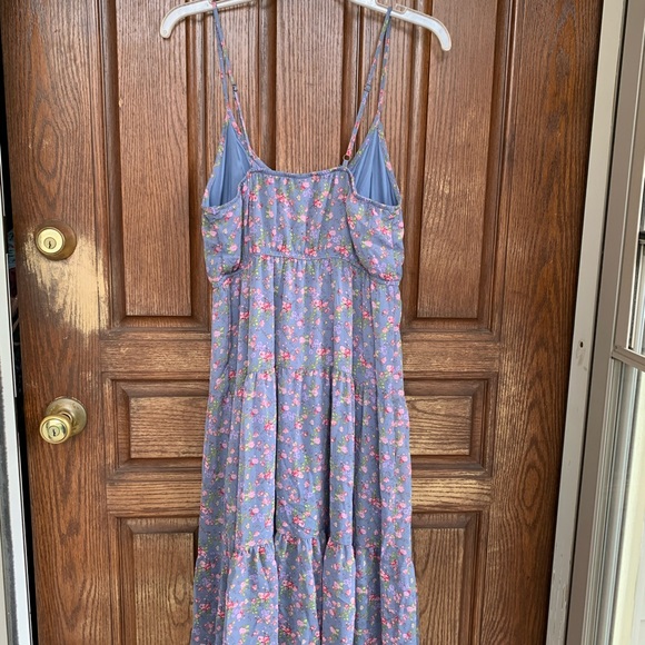 NWT Wild Fable purple floral tiered midi dress - Picture 10 of 12